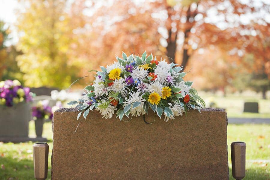 modern cemetery flowers