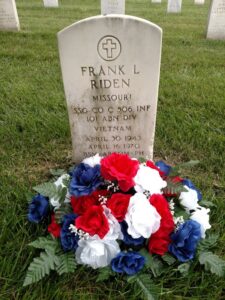 Patriotic cemetery flower arrangement